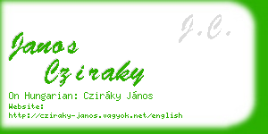 janos cziraky business card