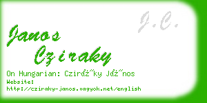 janos cziraky business card